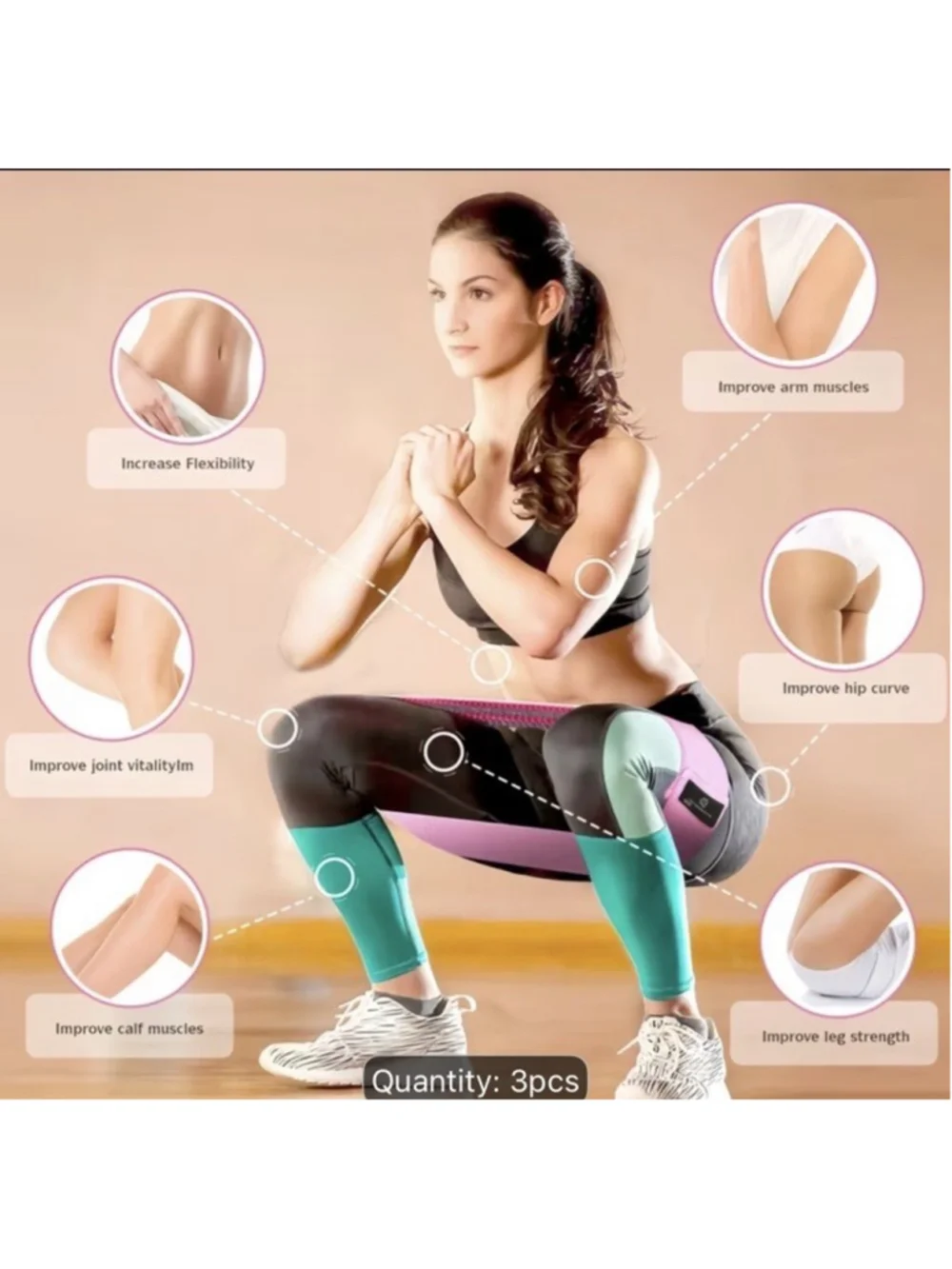 Exercises band leg designed for workout yoga beginners pilates, rehabilitation
